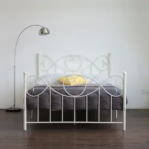 최신 판매 현대 단철 침대 디자인 백색 까만 금속 침대 퀸 사이즈 도매 금속 침대 구조