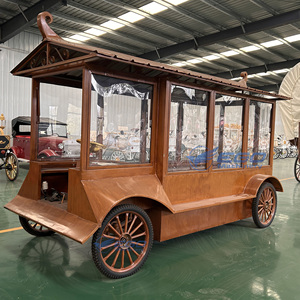 Voiture de restauration électrique style bois, chariot à café portable, chariot à snacks, personnalisation - Product Image 3