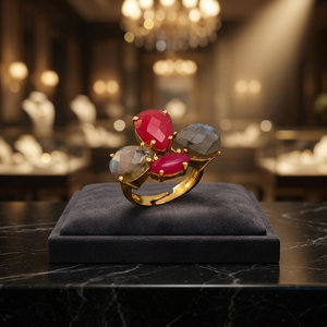 Anillo Clásico de Diamantes en Latón Chapado en Oro con Engaste de Garras y Combinación de Colores Impresionante para Compromiso y Boda - Product Image 5