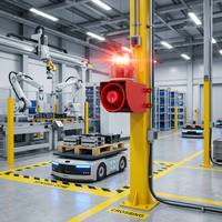 Alarma de Seguridad Industrial de Alto Rendimiento con Microondas de Inducción, Sirena de Advertencia con Luz Estroboscópica de 120dB para la Seguridad en Muelles de Carga