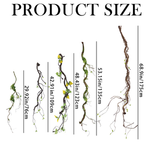 1 branche d'<span class=keywords><strong>arbre</strong></span> artificielle épaisse et pliable, longue et flexible avec feuilles, pour décoration murale intérieure et extérieure, arche de jardin - Product Image 2
