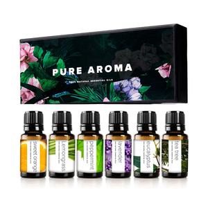 Juego de variedades de aceite esencial OEM, paquete de 6, aceites de grado terapéutico puro 100%, juego de regalo de aromaterapia de 10 ml, Etiqueta Privada - Product Image 1