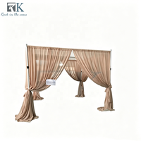 Kit de support de toile de fond réglable en tube et drapé robuste 12ftx12ft pour événements de mariage