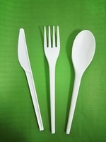 Ensemble de couverts jetables modernes et écologiques de 3 pièces 6.5 pouces CPLA couteau biodégradable fourchette cuillère couverts compostables ensemble de 3 pièces