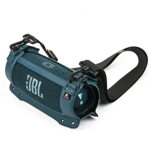 PU Speaker Case for JBL Charge 5 Case EVA Protector Case with Shoulder Strap and Carabiner