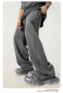 Ropa para Hombre BE |   Pantalones Rectos de Hip Hop para Hombre, Estilo Retro Lavado, 100% Algodón, Corte Holgado, Otoño 2025, Europa y América - Product Image 5