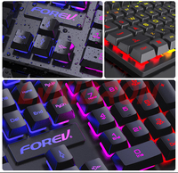 Clavier et souris de jeu 2-en-1 FV-Q305S avec éclairage arc-en-ciel 104 touches, idéal pour les joueurs PC ou le bureau – Vente Flash