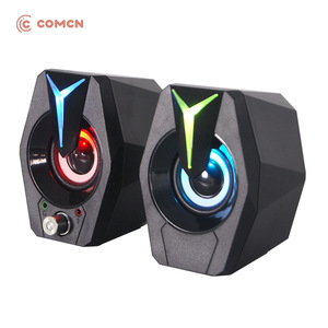 Comcn Gaming <b>Speakers</b> 2.0 <b>USB</b> Powered Colorful LED Light Home Stereo For PC Laptop - Product Image 1