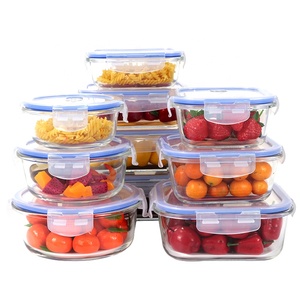 Glass Food Storage Meal Containers Prep Plastic Lid Lunch Box Bento Hot Selling 18 Pcs Set