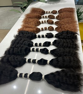 All'ingrosso capelli vergini a doppio taglio onda di acqua bagnato e onda senza trama capelli umani alla rinfusa acconciature Boho trecce intrecciate - Product Image 2