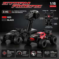 Camion monstre RC 4x4 2,4 GHz, voiture de course à 3 vitesses, lumières LED, buggy électrique haute vitesse, jouet de loisir pour enfants, chargeur 1:16