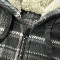 Meilleure vente Veste chemise à capuche à carreaux en flanelle grande taille en polyester avec logo et motifs personnalisés