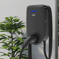 Nouvelle borne de recharge murale pour véhicules électriques de type 2, 7 kW, 32 A, AC, certifiée CE, boîtier en plastique noir, avec garantie de 2 ans, pour une utilisation à domicile et en extérieur