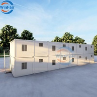 Maison préfabriquée de luxe à double étage WinFair République Dominicaine avec plateforme pour camp de travailleurs / camp de travail