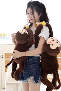 Peluche <span class=keywords><strong>de</strong></span> <span class=keywords><strong>Mono</strong></span> Acogedor con <span class=keywords><strong>Cola</strong></span> Enrollada y Plátano, Muñeco <span class=keywords><strong>de</strong></span> Peluche Marrón <span class=keywords><strong>de</strong></span> Terciopelo, Fabricante Mayorista OEM ODM Personalizado - Product Image 4