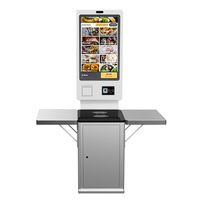 Kiosco de Pedidos y Pagos de 32 Pulgadas con Pago por QR, Compatible con GCash/GrabPay, Pantalla Táctil Capacitiva de 10 Puntos, Compacto para Cafeterías