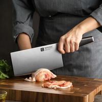 XINZUO rasoir tranchant cuisine couperet à légumes os hachoir couteau soudage 440C Composite acier inoxydable Nature bois d'ébène
