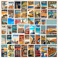Autocollants de voyage vintage sur les monuments mondiaux, autocollants de visite des villes célèbres pour bagages, ordinateurs portables, bouteilles d'eau, décorations de skateboards