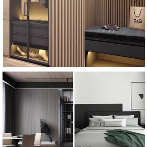 Panneaux acoustiques en bois imperméables <span class=keywords><strong>WYC</strong></span>, panneaux modernes insonorisants les plus vendus pour salon, chambre à coucher, hôtel - Product Image 2