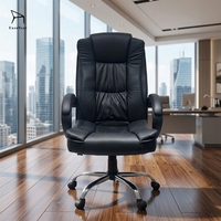 Chaise de bureau ergonomique pivotante en cuir de haute qualité pour la maison et le bureau, usage quotidien