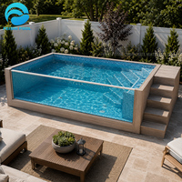 Piscine hors sol en fibre de verre de 20 pieds sur 40 pieds, grand format, pour complexe familial haut de gamme, avec jacuzzi et spa, installation facile, résistante aux UV