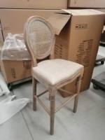 Chaise Louis empilable en bois massif de chêne, style ferme, avec dossier croisé - Qualité commerciale pour salon et villa
