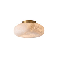 Luminaire de plafond moderne minimaliste en albâtre naturel pour couloir et chambre, lampe décorative de luxe française tout en cuivre