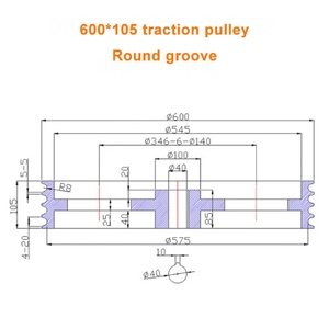 Polea de Tracción D600 de 4 Ranuras con Recubrimiento Cerámico/Acero Anodizado Duro - Product Image 5