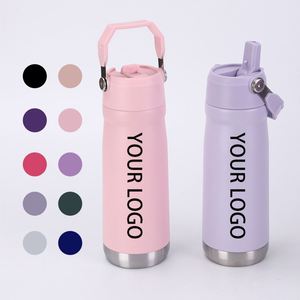 Custom Vacuum Insulated Stainless Steel Outdoor Sport Water <b>Bottle</b> 22oz 18 oz Water <b>Bottle</b> With <b>Straw</b> Lid and Portable Handle - Product Image 1