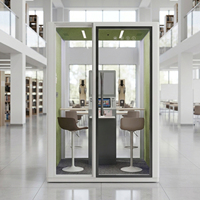 Cabine insonorisée Vestael, cabine de lecture acoustique pour bibliothèques, écoles, formation vocale, pratique des instruments, roulettes, LED