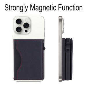 Lightweight Magnetic Trifold PU <b>Card</b> <b>Holder</b> <b>Wallet</b> RFID Blocking Pop Up with Large <b>Card</b> Capacity <b>for</b> Phone Back Magnetic Case - Product Image 5
