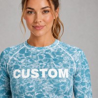 Maillot de surf personnalisé pour femme, protection UPF 50+, manches longues, séchage rapide, pour sports nautiques, fabricant de rashguards