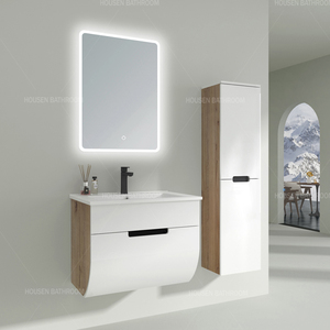 Promotional LED Mirror <strong>Bathroom</strong> Cabinet Set with Ceramic Basin for <strong>Vanities</strong> - Product Image 4