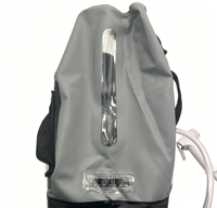 57740 #   Douche de camping avec pompe à football, bâche enduite PVC 500D, diamètre 20,5x48cm de longueur