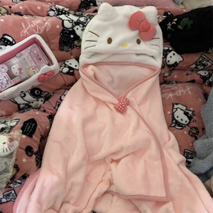 Manta con Capucha de Gatito Kawaii Botu, Abrigo Adorable para Dormitorios Estudiantiles, Oficina, Manta para el Hogar, Abrigo Cálido para Muñecas - Product Image 6