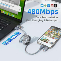 Kabel USB Type-C Magnetik 4-in-1 100W dengan Pengisian Cepat 3A PD, Bahan Nilon, Konduktor Tembaga Murni untuk iPhone dan Power Bank