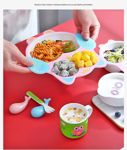 5 pezzi Vajilla ninos platos de bamboo bambu piatti 5 pezzi <span class=keywords><strong>set</strong></span> per l'alimentazione dei bambini, <span class=keywords><strong>set</strong></span> da cucina per bambini <span class=keywords><strong>set</strong></span> da pranzo per bambini in fibra di bambù - Product Image 4