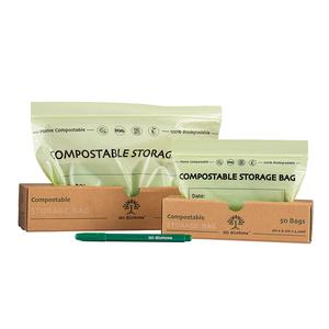 Sac zip-lock de stockage alimentaire réutilisable de cuisine compostable PLA biodégradable et amidon de maïs pour l'emballage - Product Image 5