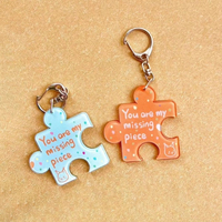 Vente en Gros de Porte-clés Personnalisés : Mots de Puzzle Transparents, Conception sur Mesure d'Usine, Impression de Nom de Marque sur Porte-clés en Acrylique