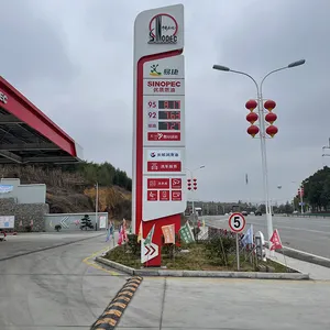 Placa de sinalização digital LED para posto de gasolina para exibição de preço de óleo e gás