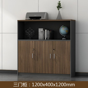 आधुनिक चल 3-दरवाजा लकड़ी के पैनल परिवर्तनीय धातु फ़ाइल कैबिनेट लॉक निम्न भंडारण कार्यालय काम फर्नीचर होम स्कूल - Product Image 6