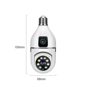 Caméra à ampoule à double objectif Wifi 4mp <span class=keywords><strong>Webcam</strong></span> <span class=keywords><strong>de</strong></span> plafond <span class=keywords><strong>Surveillance</strong></span> en réseau intelligent <span class=keywords><strong>de</strong></span> sécurité à domicile Lampe d'intérieur Double caméra - Product Image 5
