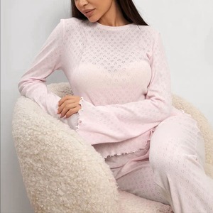 Sexy Lace Women's Pajamas Home Wear Back Hollow-out Style Comfortable Soft Knit Homewear