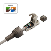 Enchufe sin herramientas blindado Cat6 Rj45 Stp Keystone Jack Enchufe modular Modulare RJ45 Cat.6A Schermato sin herramientas