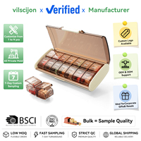 Organisateur de pilules - Boîte à pilules 7 jours AM/PM à 14 compartiments, grand organisateur de médicaments hebdomadaire, étui portable pour vitamines et suppléments d'huile de poisson