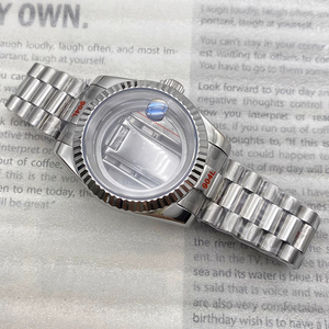 Cassa per <span class=keywords><strong>Orologio</strong></span> in Acciaio Inossidabile da 36mm 39mm con Vetro Zaffiro e Cinturino President, Compatibile con Movimento NH35/36 - Product Image 1