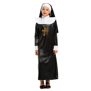 Costume da <span class=keywords><strong>Suora</strong></span> Nero per Bambine, <span class=keywords><strong>Vestito</strong></span> per Halloween, Carnevale, Feste e Spettacoli Teatrali - Product Image 5