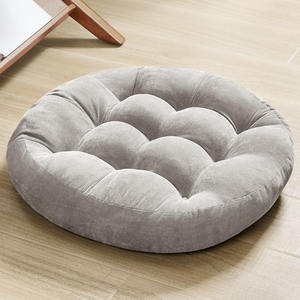 Cojín Redondo Grande para Meditación, Asiento para Adultos, Cojín <span class=keywords><strong>de</strong></span> Pana <span class=keywords><strong>con</strong></span> Mechones, Tatami para Sala <span class=keywords><strong>de</strong></span> Estar, Gris, Cojín Redondo Zen para el Suelo - Product Image 1