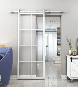 Barn cửa phòng tắm vòi hoa sen Barn cửa nhôm trượt kính hiện đại giá 54x3W không thấm nước dẫn mệnh ánh sáng Barn cửa gỗ CN; gua - Product Image 4