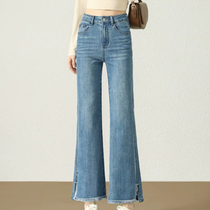 ZZH XZ2634 Jeans pour femmes, nouveau style 2026, coupe longue et polyvalente, pantalon rétro printemps-automne - Product Image 1